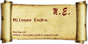 Milosev Endre névjegykártya